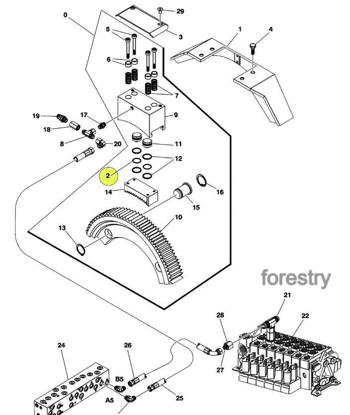 картинка Сальник тормозной рейки F075205 John Deere