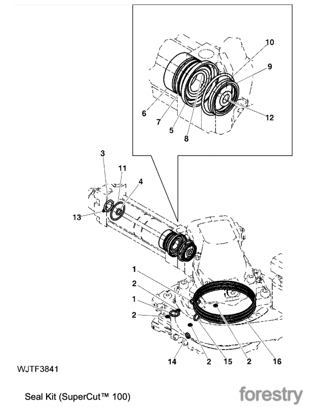 картинка Комплект уплотнений F056037 John Deere