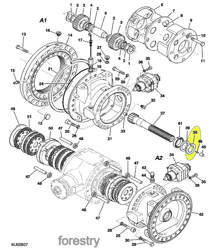 картинка Cальник полуоси F047345 John Deere