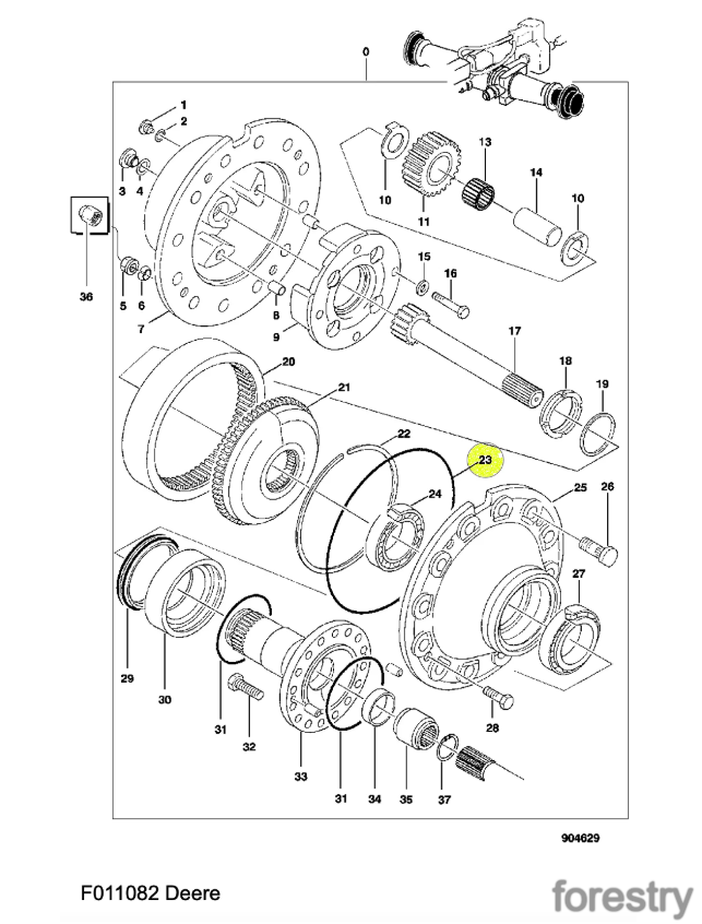 картинка Кольцо F011082 John Deere