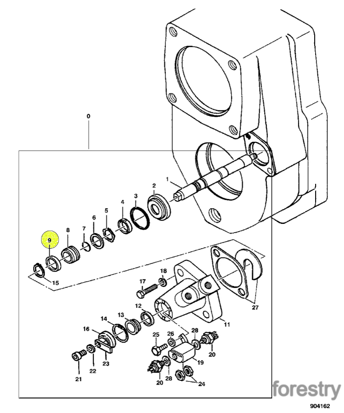 картинка Сальник хвостовика редуктора F054431 John Deere