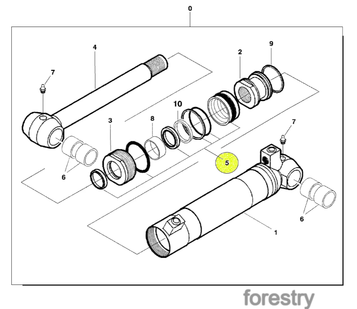 картинка Комплект уплотнений цилиндра грейфера F060120 John Deere