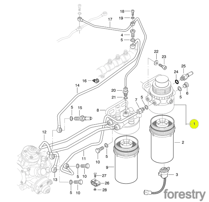 картинка Топливный фильтр 5207538 Komatsu