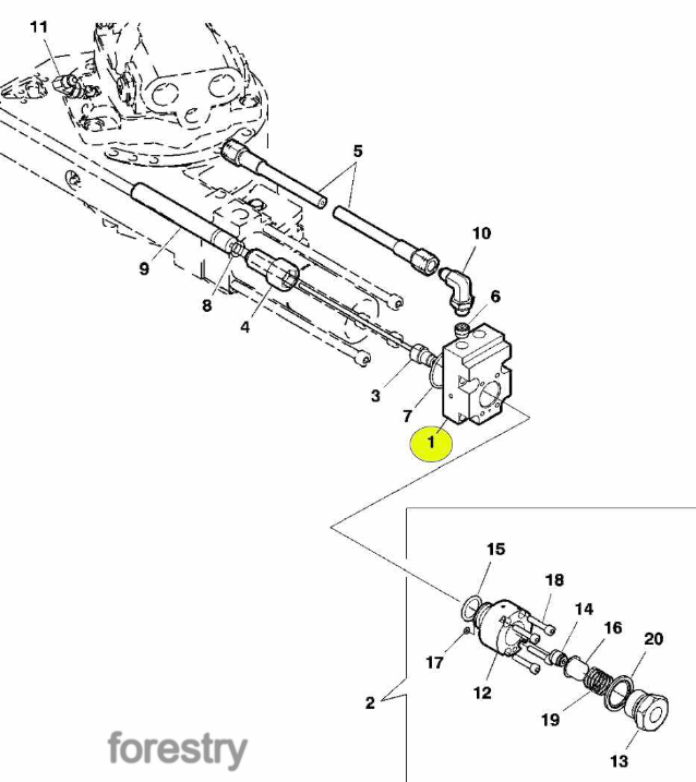 картинка Коллектор насоса смазки цепи F061681 John Deere