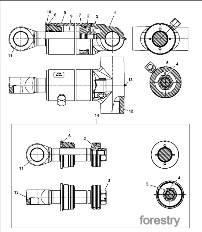 картинка Комплект уплотнений цилиндра F073120 John Deere