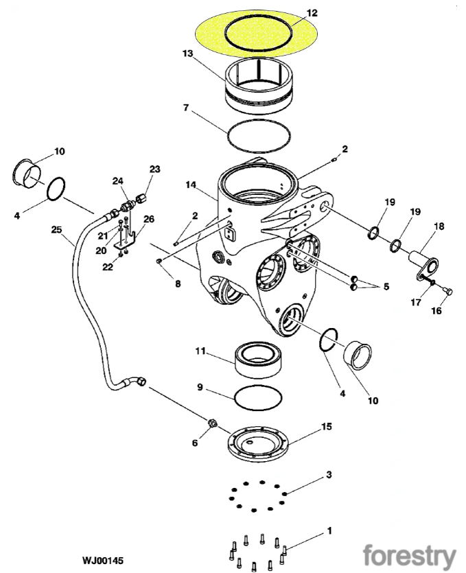 картинка Сальник основания колонны F070348 (070348) John Deere
