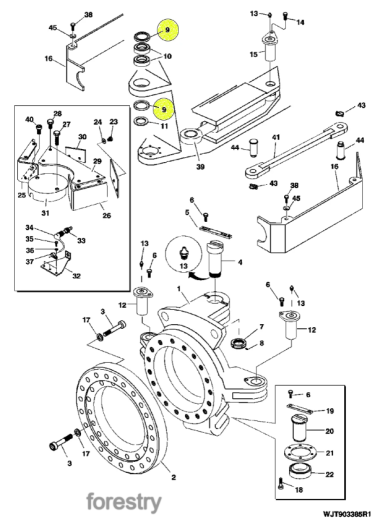 картинка Сальник оси сочленения полурам F018166 John Deere