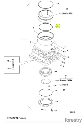 картинка Кольцо основания крана F032909 John Deere