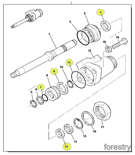 картинка Комплект уплотнений F719481 John Deere