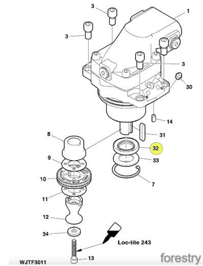 картинка Сальник F073286 John Deere