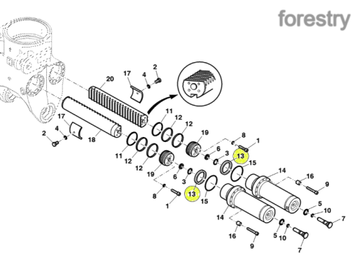 картинка Сальник гидроцилиндра поворота крана F070146 John Deere
