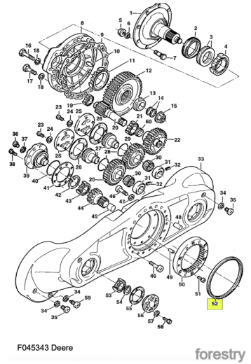 картинка Сальник F045343 John Deere