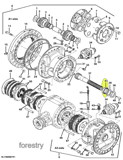 картинка Сальник полуоси редуктора F059123 John Deere.